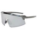 Cycling sunglasses with grey semi-rimless frames and silver mirrored lenses - Gunmetal Frame Silver Mirrored Lens
