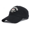 Classic black oversized baseball cap with white embroidery and curved brim for women and men - Adjustable Large / Black