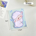 Schattige paarse schaapvormige cartoon plaknotities, afmeting 7,5cm x 9cm - Schaap