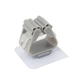 Gray wall-mounted mop holder with roller mechanism and transparent adhesive backing - 6*6 Standard / Gray