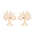 Rose gold stainless steel tree of life stud earrings with hollow design for women - 311 Tree of Life / Rose Gold