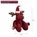 Grande peluche renne de Noël à carreaux rouges et noirs avec écharpe et bonnet 45cm - Renne à Carreaux Rouge et Noir Grand