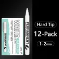 White acrylic paint marker pen 12-pack with 2mm nib for waterproof highlighting - White Hard Tip 12 Pack
