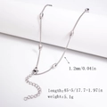 Silver bead chain necklace in stainless steel with dimensions 45cm plus 5cm extension - 1.2mm Curb Bead Chain - Silver