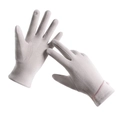 Gants thermiques pour femmes en beige clair et rose avec bouts de doigts tactiles - Bouton Unique À Rabat De-rong / Marron