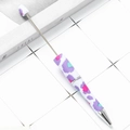 DIY plastic beading pen with purple and pink leopard print silicone sleeve - Pink Purple and Mint Green Leopard (65)