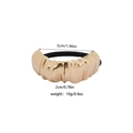 Golden irregular wavy metal hair tie with black high-elastic band and retro alloy texture - Gold Wave