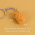 Realistic resin fried chicken nugget keychain with golden crispy texture and metal ring - Popcorn Chicken (Random Style) (With Keychain)