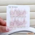 Pink pearlescent stiletto press-on nails with golden heart detailing and 3D accents - XS / Pink Purple Cat Eye Heart (FM212)