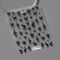 5D embossed black butterfly nail stickers TS-3345 with a textured relief finish - Black 5D Embossed Butterfly (TS-3345)