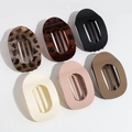 Flat leopard print hair claws in black, tortoise, and pink tones on white background - 4 Matte + 2 Leopard Set