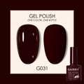 Deep burgundy dark coffee gel nail polish shade G031 in 7.5ml bottle with glossy finish - Wine Red (031)