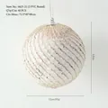 Champagne Christmas ball with gold spiral glitter lines and sequins, 12cm diameter - 12cm Set of 2 PVC Boxed