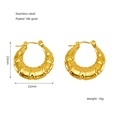 Pendientes de aro irregulares texturizados en acero inoxidable bañados en oro de 18K INS - Hebilla de Oreja con Textura Irregular (ZX1246)