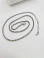 Silberne Halskette mit achteckigem Sternanhänger, polierter Kette und Karabinerverschluss - DIY Box Kette / Weißgold