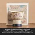 Hand-painted wisteria bell cup with gold rim and 75ml capacity in a gift box - Stemmed Cup [Gift Box]