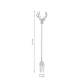 Polished silver 304 stainless steel dessert fork featuring a creative reindeer head handle - Christmas Reindeer Fork / Silver