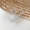 Matte brown hair claw clip in large size for thick hair with durable metal spring - Transparent Hollow Hair Claw
