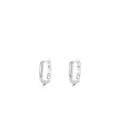 Orecchini a cerchio ovali geometrici in argento S925 dal design minimalista lucido - Cerchio Huggie Ovale Argento / Argento