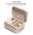 Milk coffee velvet jewelry organizer box with ring slots and zipper 16x10.8x7cm - Coffee (Lisi Velvet) / No. 1
