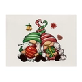 Set de table de Noël en lin avec gnomes mignons et décorations festives pour la table - 32*21cm (Coton Lin) / Couple de Gnomes