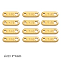 Golden stainless steel DIY oval jewelry tags with K18 engraving in 11x4mm size - Zipper Style Engraved 18K / Gold