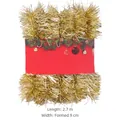 Golden 2.7m festive tinsel garland decoration on display card for party venue layout - 3 Meters / Gold