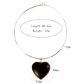 Collana con ciondolo a cuore nero e bordo dorato su catena argento 40,5cm - Stile Cuore Nero e Oro (NA870)