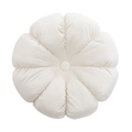 Modern white pumpkin shaped plush cushion with elegant center button detail for home decor - Diameter 45cm With Core / Off-white