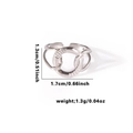 Silver-toned chain link open ring with dimensions 1.3cm height and 1.7cm width - TYR0494 / Silver Circular Nested