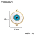 Detailansicht des 1,5 cm Evil Eye Anhängers mit Maßen und exaktem Gewicht - AP33485D0W0-Blau weiß schwarz farbiger Anhänger