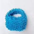 Mini plush candy-colored blue handbag with soft chenille texture and square design - Sky Blue