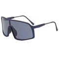 Occhiali da sole sportivi blu navy oversize con lenti fumé e aste in metallo resistenti - Montura Blu Scuro Lente Grigia