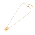 Vintage gold tarot necklace with rectangular floral pendant and multi-color gems - Rectangle Multicolor Stone Style (8#)