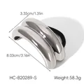 Macro detail of silver stainless steel hair ring with dimensions 8.03cm and 3.35cm - Shiny Silver Double Row Arc (HC-B20289-S)