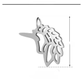 Stainless steel unicorn pendant for jewelry making with dimensions 22mm by 22mm - Unicorn-Silver (22x22mm) / 5 Pcs/Pack