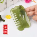 Peigne Gua Sha en résine verte translucide pour massage facial et détente de la tête - Peigne de Grattage de Tête / Vert