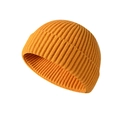 Winter knit docker cap in golden yellow finish for men and women hip hop style - One Size / Yellow