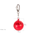 Detailed view showing dimensions and weight of a red transparent disco ball keychain - Red Disco Ball Keychain