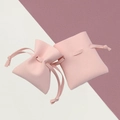 Pink microfiber jewelry pouch with drawstring closure for elegant gift packaging - Drawstring Style / 5*9cm / Pink