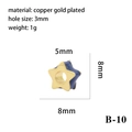 Blue enamel five-point star bead in gold-plated brass for DIY jewelry making - Blue Star (B-10)