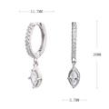 Dimensioni dettagliate degli orecchini a cerchio s925 marquise cz con altezza 20mm - Argento 925 / Argento