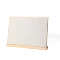 Beige linen and wood jewelry display stand for necklaces with anti-slip notches - Silver Linen/Solid Wood / Large / Light Gray
