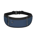 Slim navy blue running waist pack with reflective strips and earphone port for sports - Navy Blue