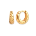 S925 Silbernadel Vintage Goldohrringe mit geometrischer Sternmustergravur - Gold / Sternenmuster