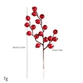 Artificial red berry branch for Christmas decor, 28cm faux pomegranate stem with red fruits - 5-Piece Set