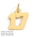 Minimalist number 17 pendant in 14K gold plated stainless steel for DIY jewelry - Number 17