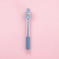 Sky blue retractable gel pen featuring a cute 3D cartoon bear clip and soft blue grip - 3D Bear Retractable