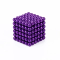 Deep purple magnetic 5mm balls cube puzzle toy with a polished metallic finish - 5mm 216Pcs Metal Box / Purple