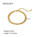 Gepolijste 18k gouden kralenarmband van roestvrij staal met karabijnsluiting en verlenging - Beaded Bracelet / Goud